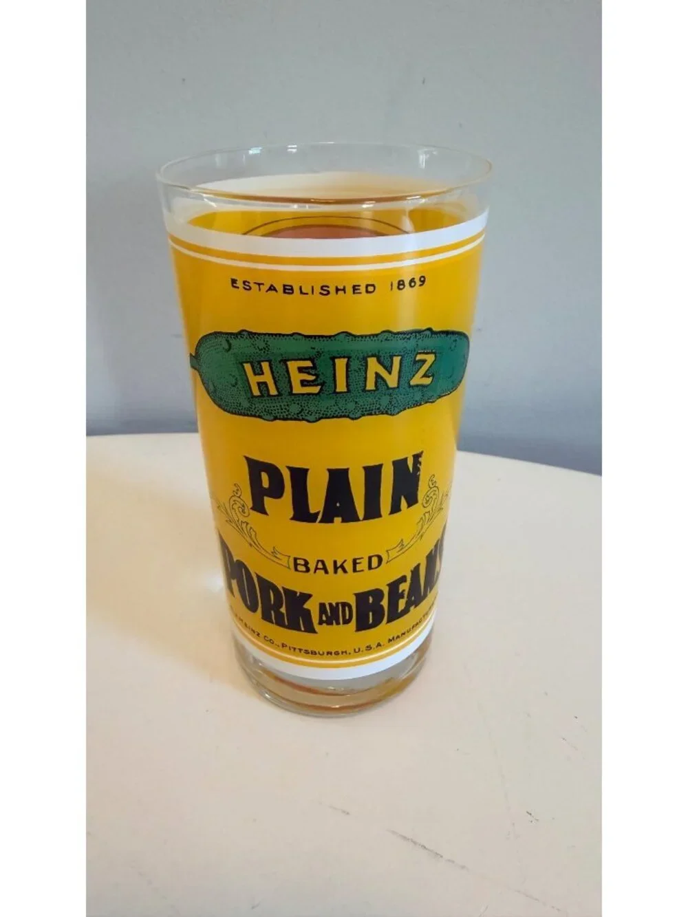 Vintage Georges Briard Heinz Soup Can Design Drinking Glasses Set of 3